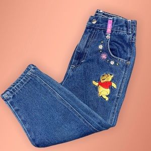 Vintage Disney Winnie the Pooh denim jeans embroidery in tact